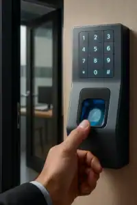 control de acceso biométrico y numérico